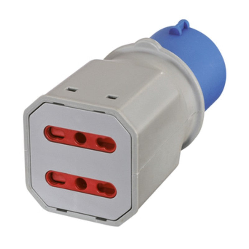 10 x ADATTATORE INDUSTRIALE 16A 220V 2PR BIP IP44 FIG. 7