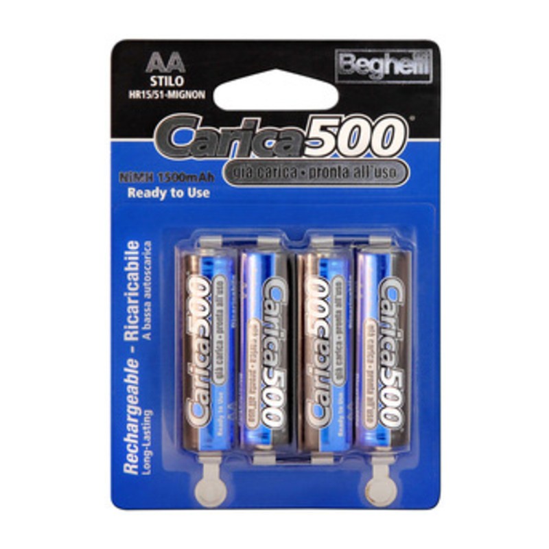 10 x BEGHELLI BATTERIA RICAR STILO 1500MAH BL 4 8851