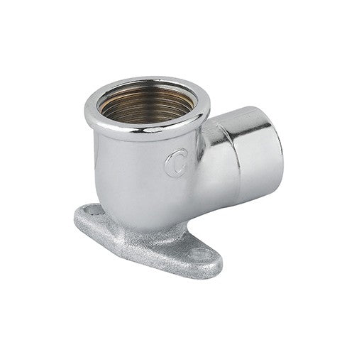 10 x GOMITO FF CON FLANGIA OTTONE CROMO Misura: 1/2