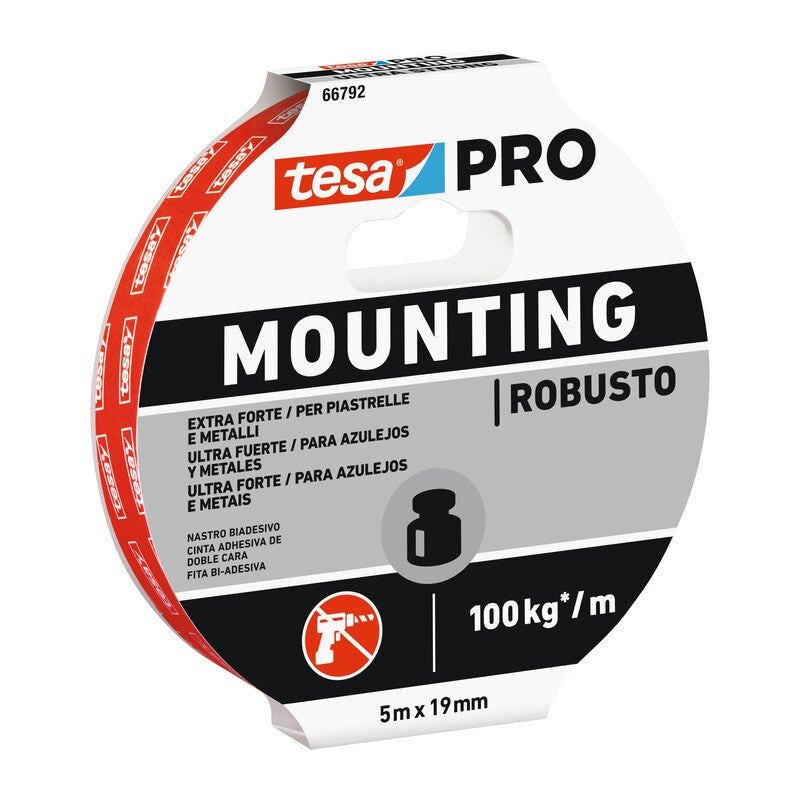 10 x NASTRO BIADESIVO TESA MOUNTING PRO STRONG 19MMX5M