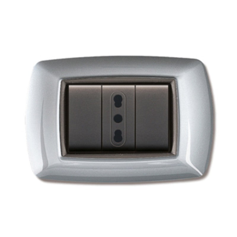 10 x PLACCA LIFE LIVING PLAST ALLUMINIO CHIARO 3P