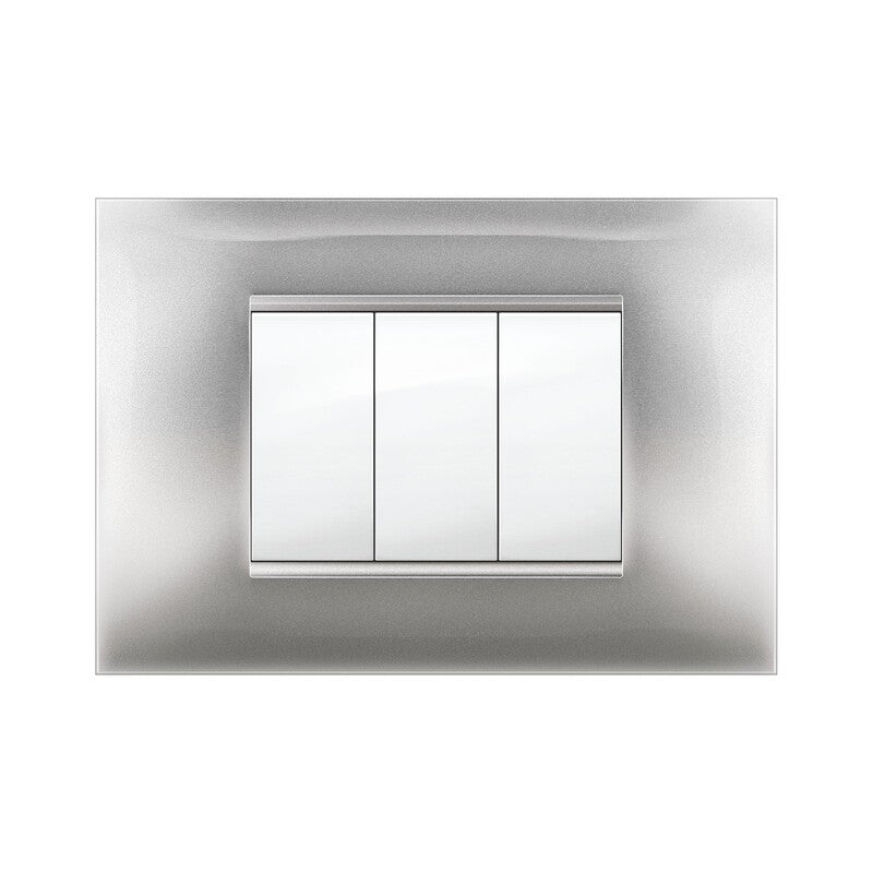10 x PLACCA MIVIDA PLANA ALLUMINIO CHIARO 3P
