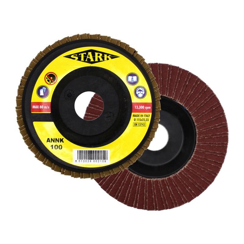 10 x STARK DISCO ABRASIVO LAMELLARE D 115 MM GR 60