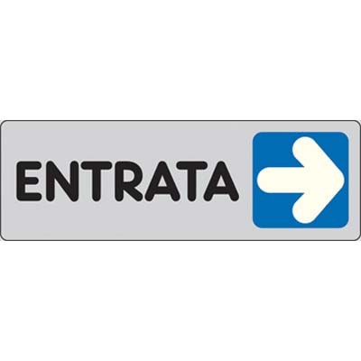10 x TARGA SEGNALETICA ADESIVA ENTRATA DX