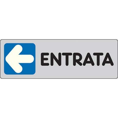 10 x TARGA SEGNALETICA ADESIVA ENTRATA SX
