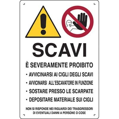 10 x TARGA SEGNALETICA ATTENZIONE SCAVI