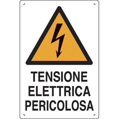 10 x TARGA SEGNALETICA TENSIONE ELETTRICA PERICOLOSA