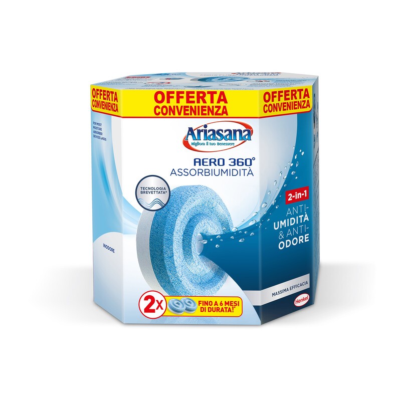 12 x ARIASANA RICARICA AERO 360 TAB INODORE 2X450 G