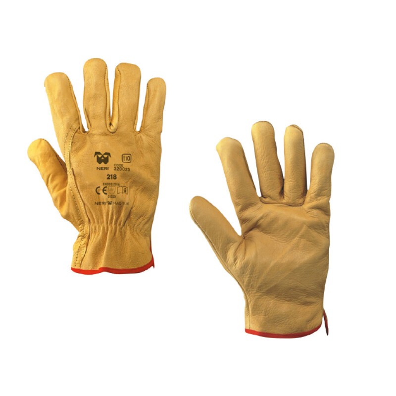 12 x GUANTI INVERNALI IN FIORE BOVINA 218 TG. 10