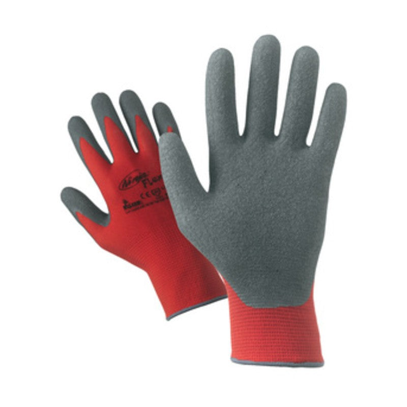 12 x GUANTI NYLON/LATTICE ROSSO/GRIGIO TG.10