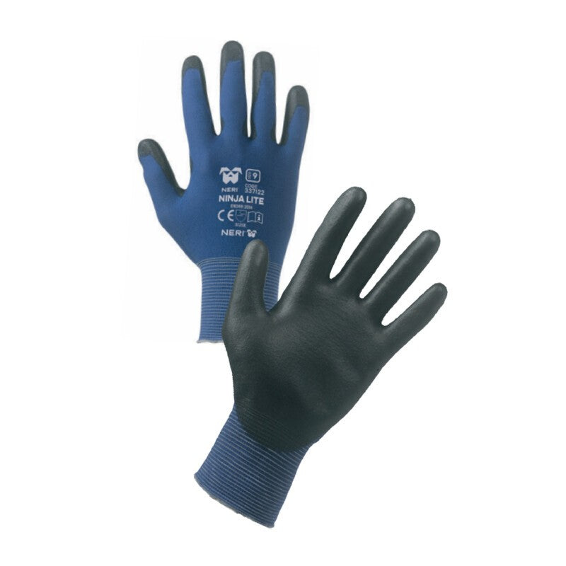 12 x GUANTI NYLON/POLIURETANO NINJA LITE TG. 9