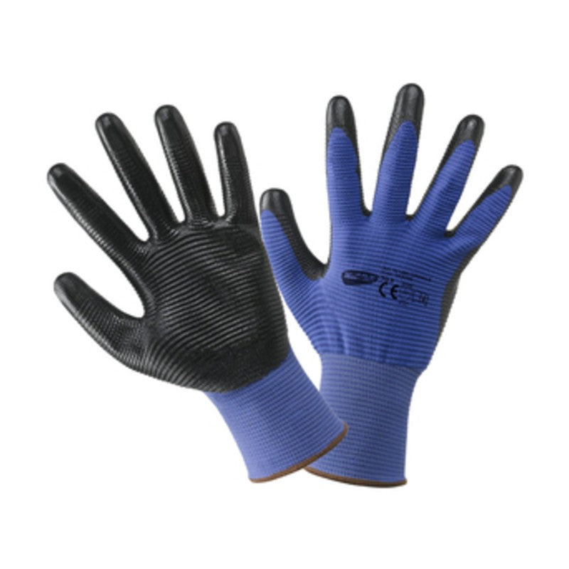 12 x GUANTI POLIESTERE/NITRILE CRINKLE TG.10