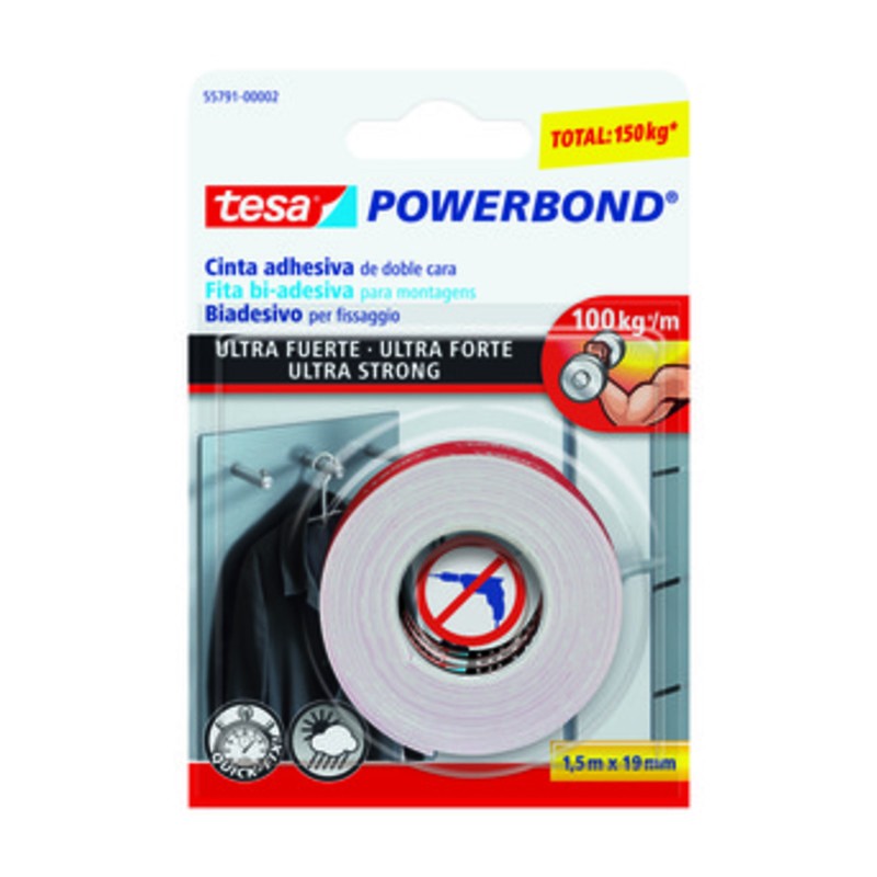 12 x NASTRO BIADESIVO TESA POWERBOND 19MMX1,5M