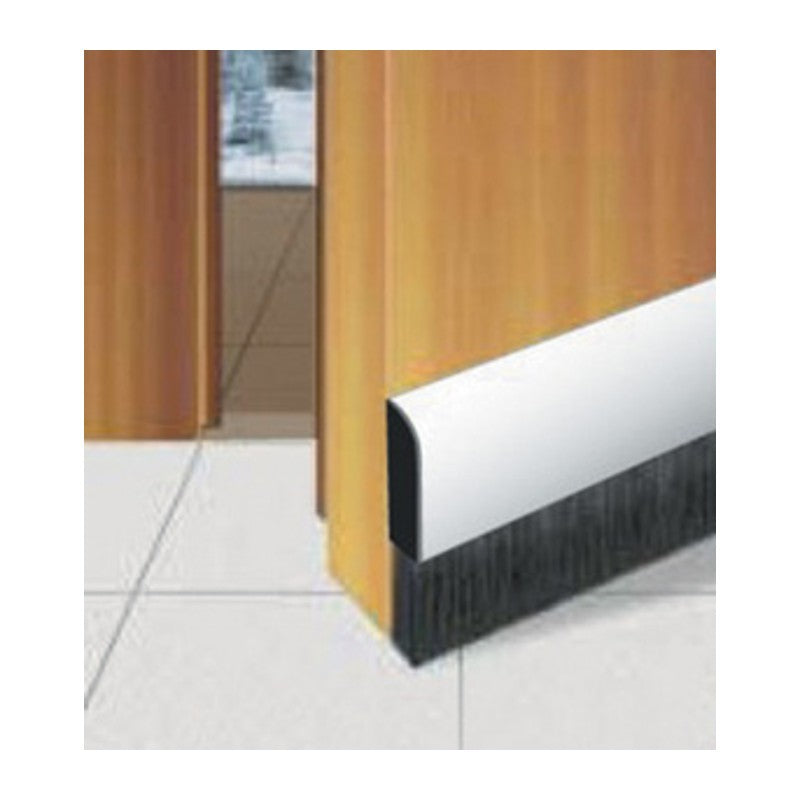12 x PARAPORTA C/SPAZZOLA A MOLLA PVC 1 M BIANCO