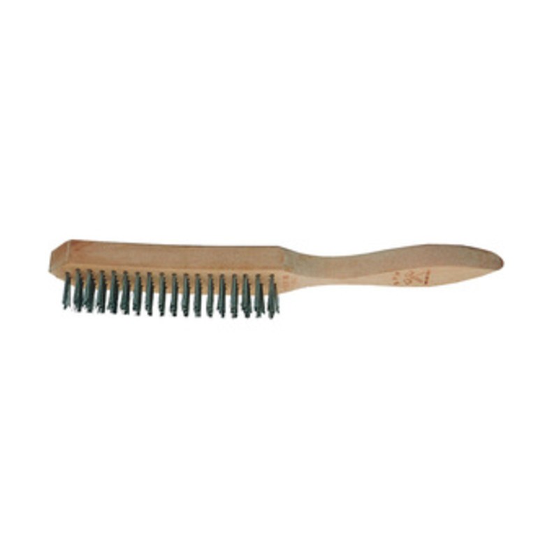 12 x SPAZZOLA ACCIAIO 5 RANGHI C/MANICO LEGNO