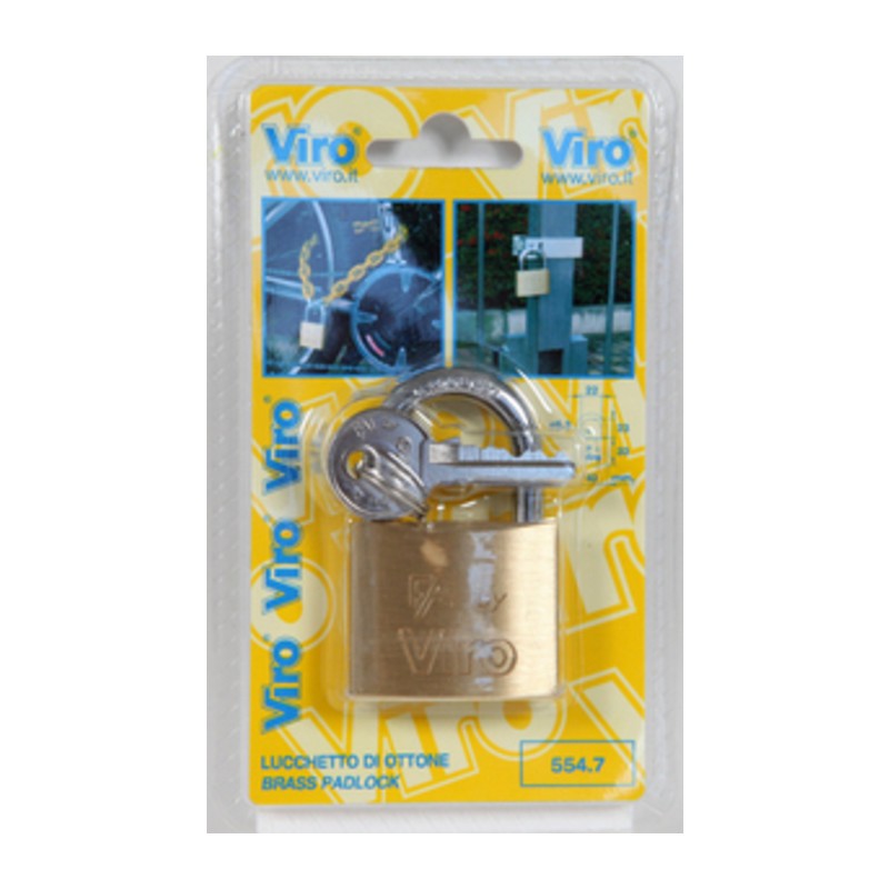 12 x VIRO BL 550.7 LUCCHETTO FAI ARCO 16MM OTTONE