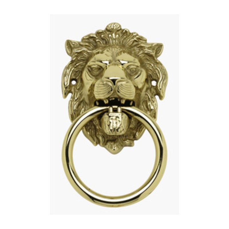 2 x BATTENTE OTTONE LEONE C/ANELLO 150 MM ANTICATO