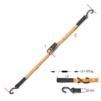 2 x CINGHIA A TRAZIONE 2 GANCI + CRIC 8188CG ROBUR