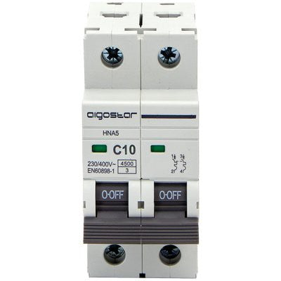 2 x INTERRUTTORE MAGNETOTERMICO 2 POSTI AIGOSTAR