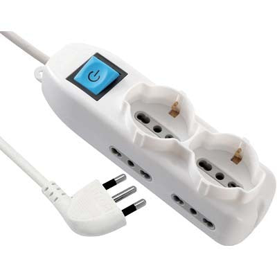 2 x MULTIPRESA BIPASSO + SCHUKO + INT.LUM ELECTRALINE