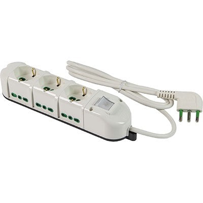 2 x MULTIPRESA BIPASSO + SCHUKO + INT.LUM RETAIL FME