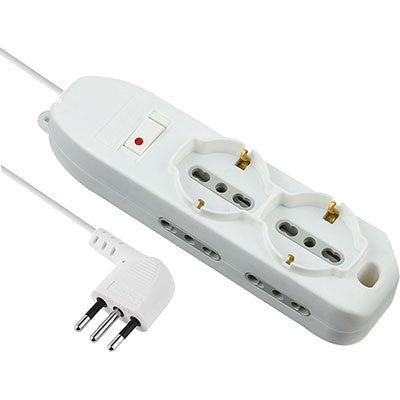 2 x MULTIPRESA BIPASSO + SCHUKO + TERMICO ELECTRALINE