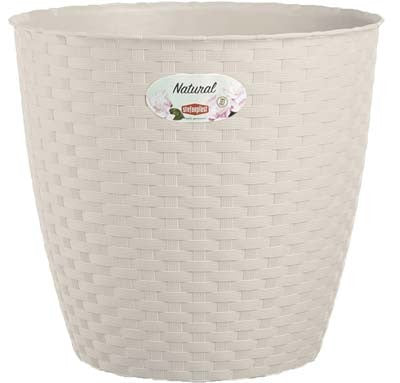 2 x VASO RATTAN TONDO NATURAL STEFANPLAST