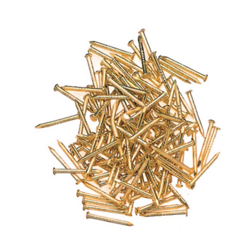 20 x CHIODI TB 1,5X12 FERRO OTTONATO CF 100 PZ