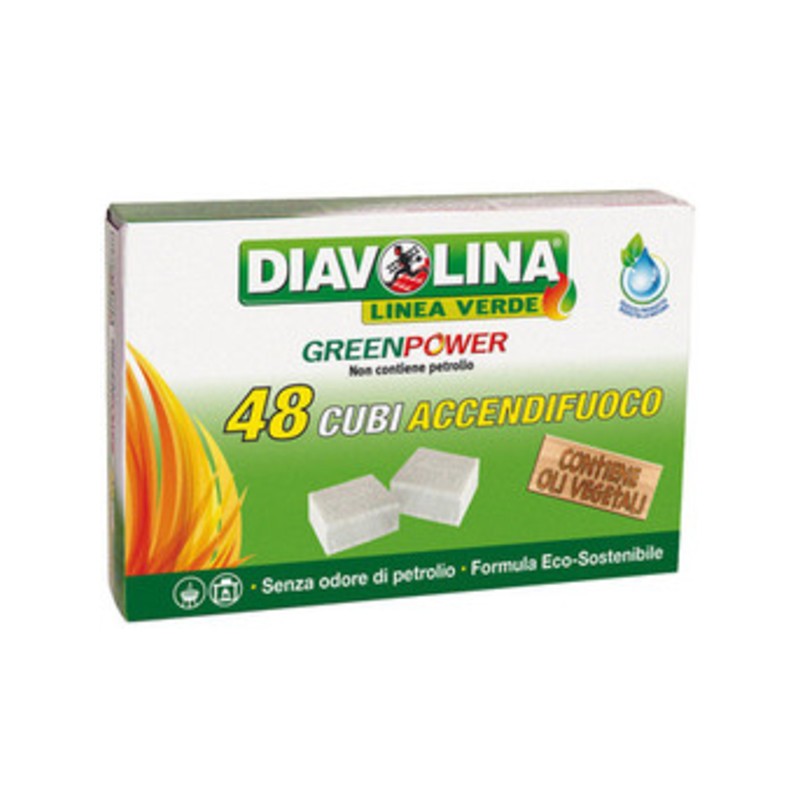 24 x ACCENDIFUOCO 48 CUBI DIAVOLINA GREEN POWER 15335