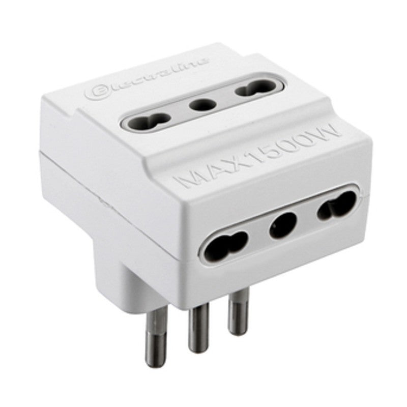 25 x ADATTATORE TRIPLO 16A 3PR BIP BIANCO FIG.10
