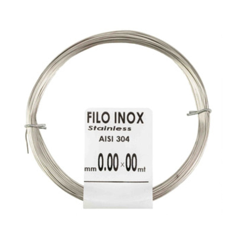 25 x MATASSINA FILO ACCIAIO INOX D 0,8 MM 10 M