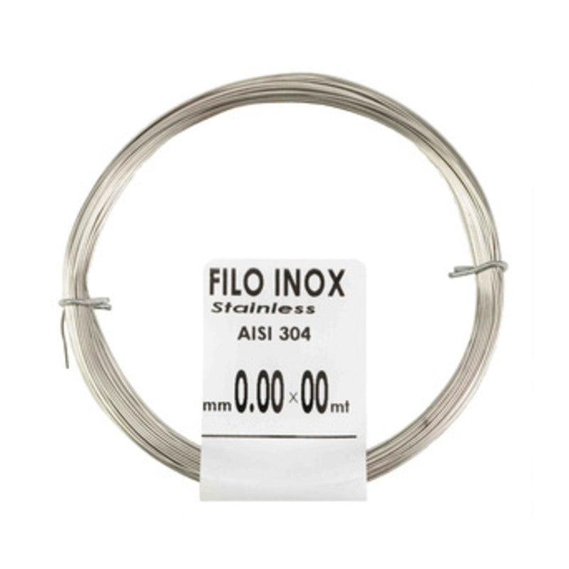 25 x MATASSINA FILO ACCIAIO INOX D 1,0 MM 6 M
