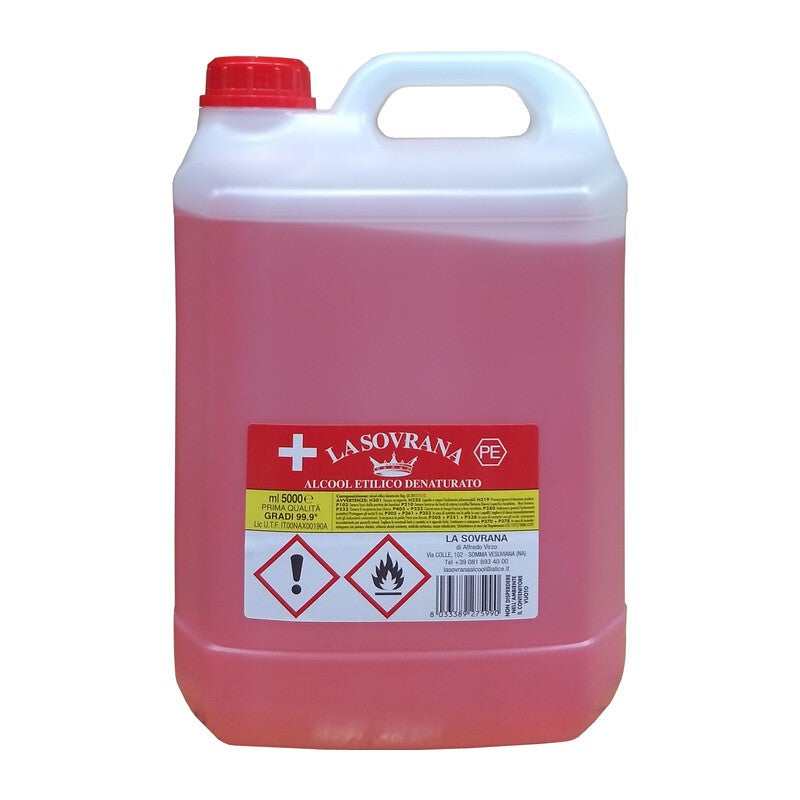 3 x ALCOOL DENATURATO 99,9 CERTIFICATO 5 L LA SOVRANA