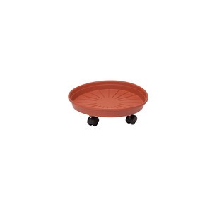 3 x SOTTOVASO MARGHERITA C/RUOTE 35X6HCM TERRACOTTA