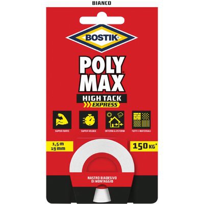 4 x BOSTIK POLYMAX HIGH TACK NASTRO BIADESIVO