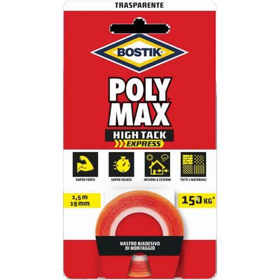 4 x BOSTIK POLYMAX HIGH TACK NASTRO BIADESIVO