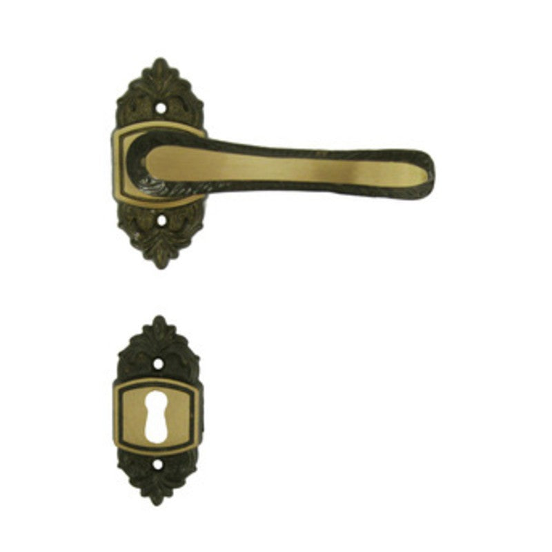 4 x MANIGLIA OTTONE GIGLIO C/BOCCHETTA