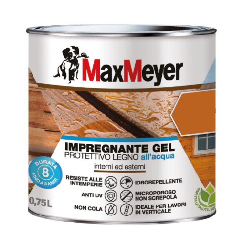 4 x MAX IMPREGNANTE GEL ALLACQUA NOCE SCURO 750 ML