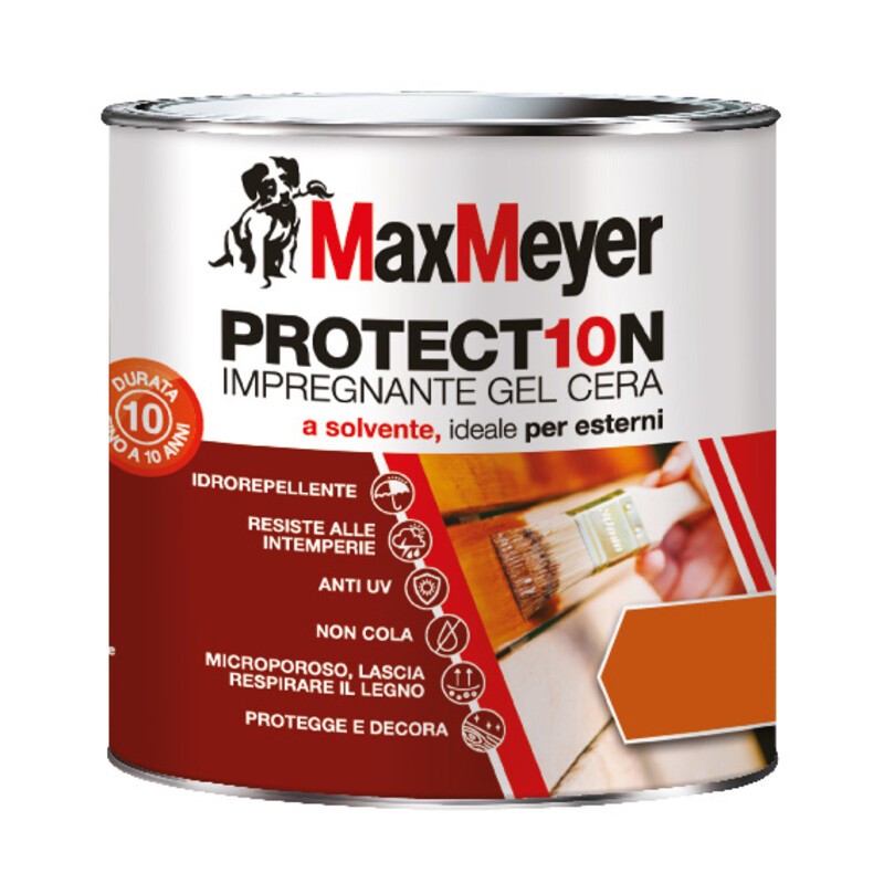 4 x MAX IMPREGNANTE GEL CERA SOLVENTE NOCE SC. 750 ML