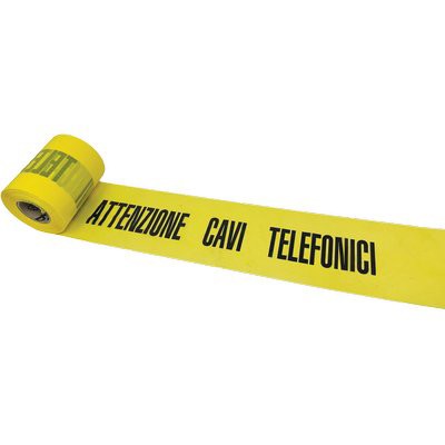 4 x NASTRO SEGNALETICO ATTENZIONE CAVO TELEFONICO