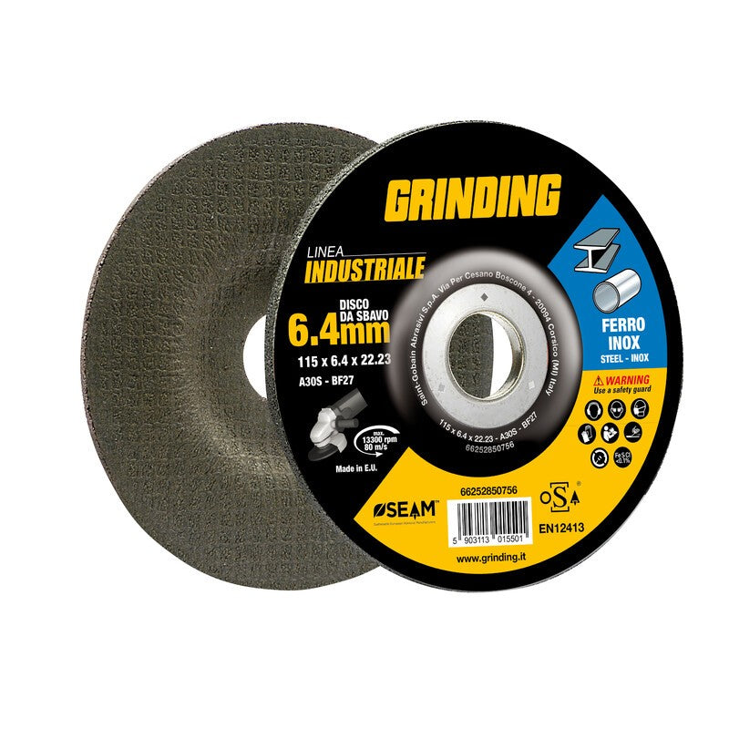 5 x GRINDING INDUSTRIALE DISCO SBAVO FERRO 115X6,4