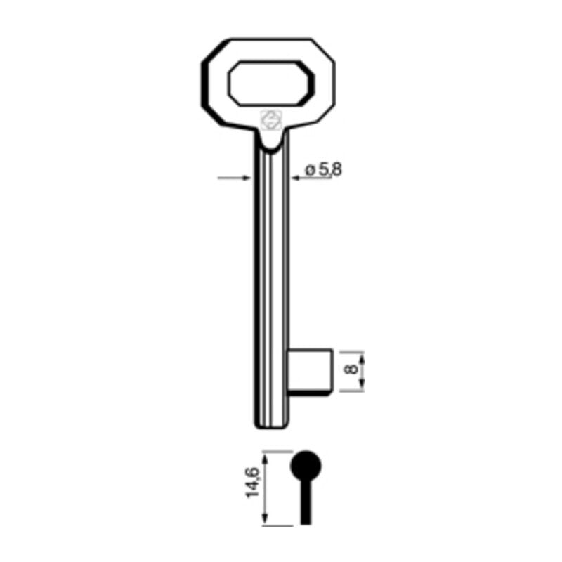5 x SILCA 5010 CHIAVE PATENT PASSEPARTOUT CORTA BRONZATA