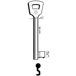5 x SILCA 6NFH2L (EX 2NFHL) CHIAVE PATENT NICHELATA