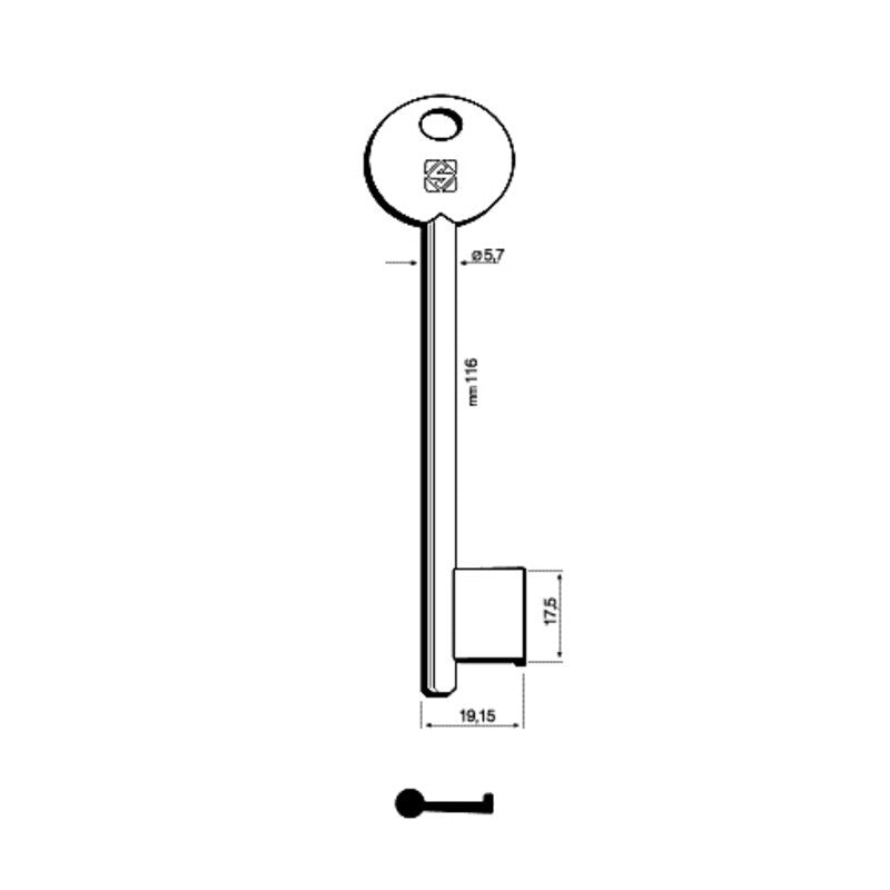 5 x SILCA 6P7D CHIAVE PATENT PARI NICHELATA