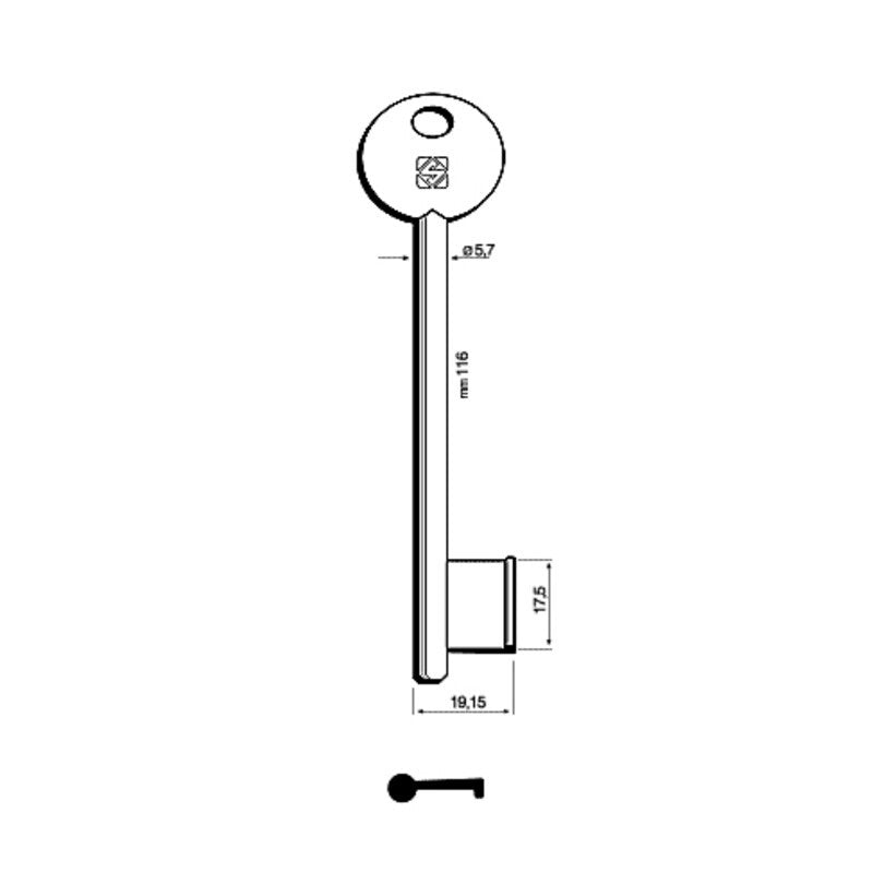 5 x SILCA 6P7S CHIAVE PATENT DISP NICHELATA