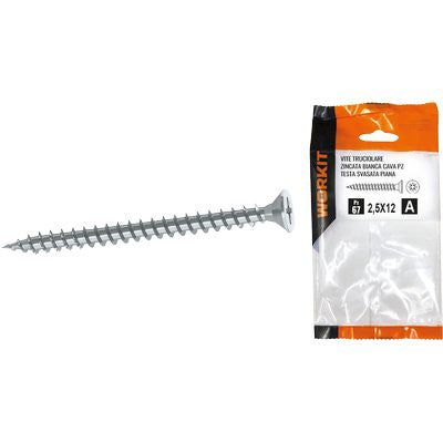 5 x VITE TRUCIOLARE TSP ZINCATA BIANCA SELF WORKIT