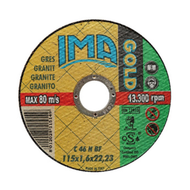 50 x IMA DISCO P/CERAMICA GOLD PIANO D 115X1,6 MM