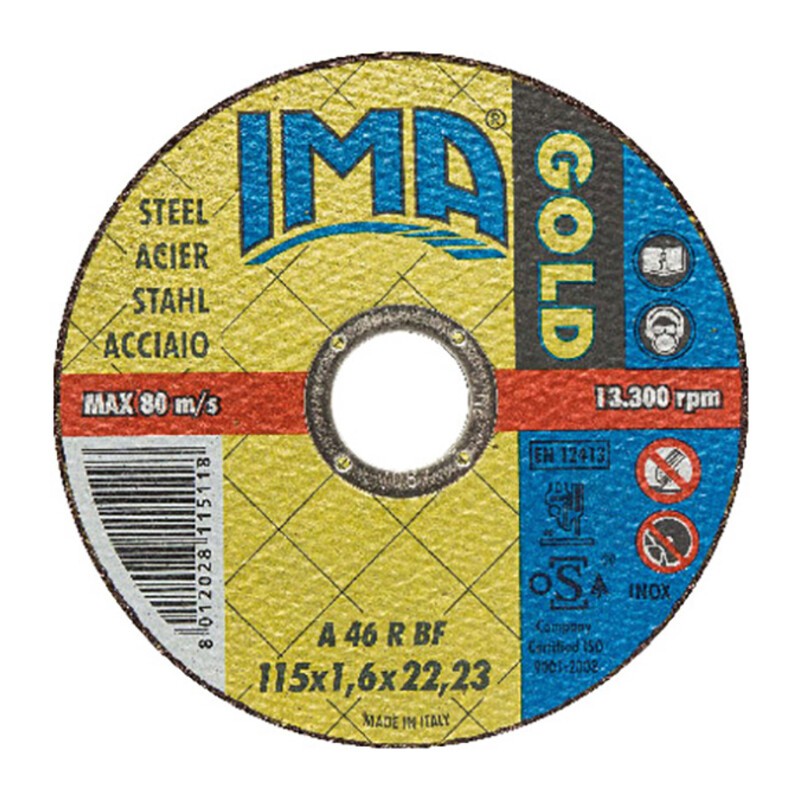 50 x IMA DISCO P/FERRO GOLD PIANO D 115X1,6 MM