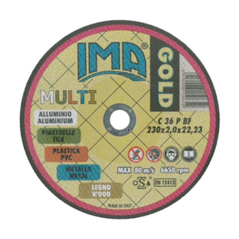 50 x IMA DISCO UNIVERSALE GOLD PIANO D 230X2,0 MM