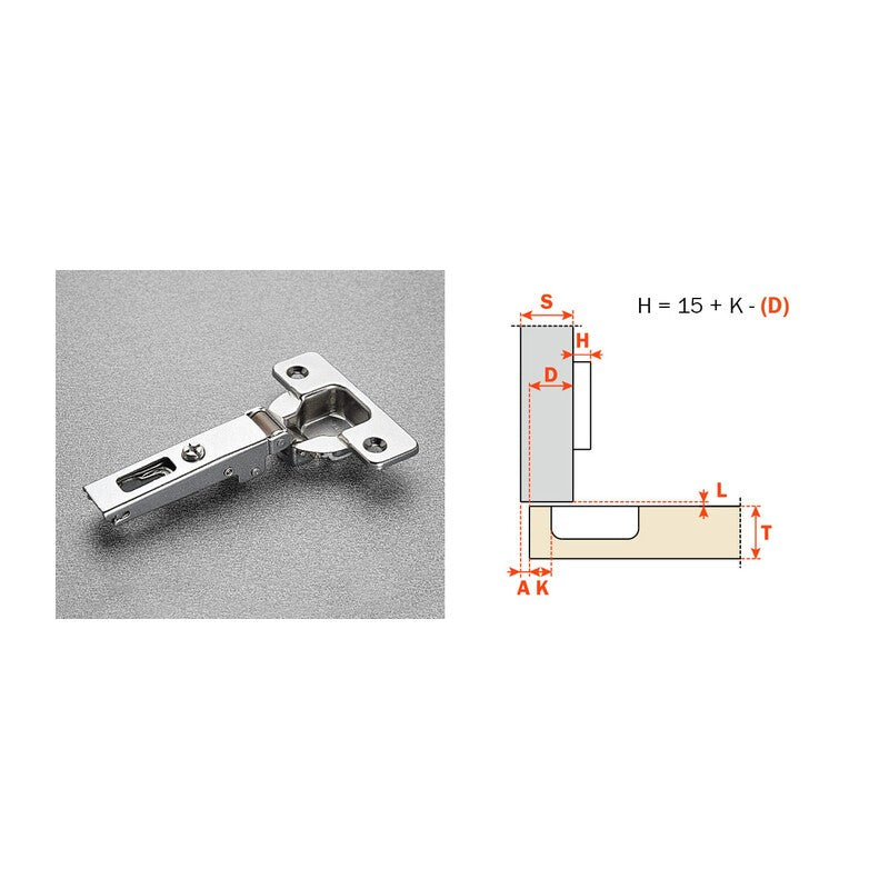50 x SALICE CERNIERA C2A6A99 F35 COLLO BASSO 0 110 GRADI